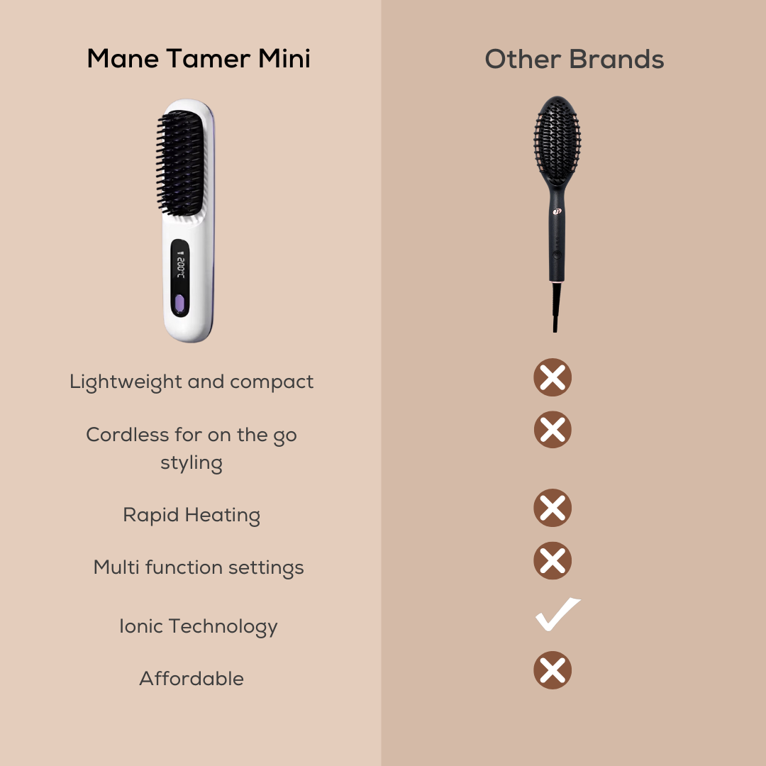 Mane Tamer Mini Hair Brush and Straightener